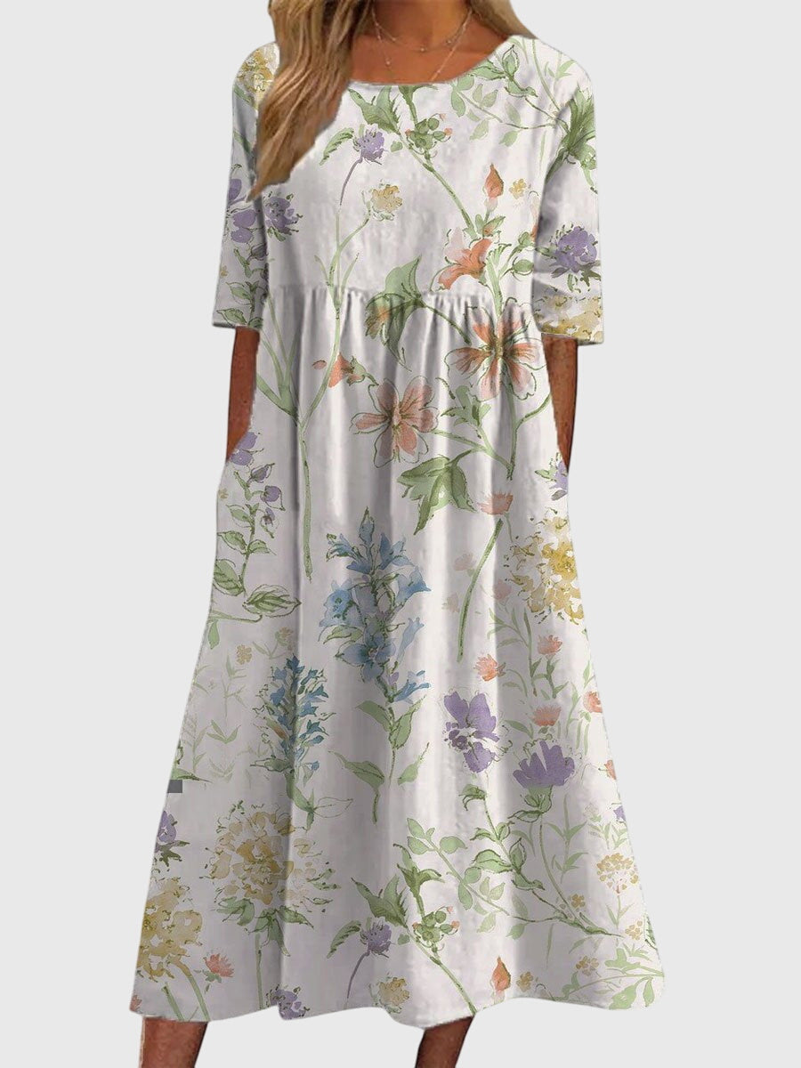 Fiona | Floral Print Midi Dress