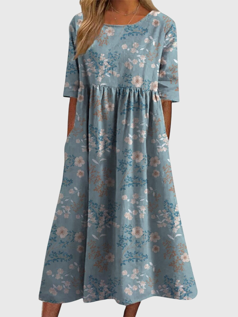 Fiona | Floral Print Midi Dress