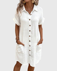 Fiona | Short Sleeve Mini Shirt Dress