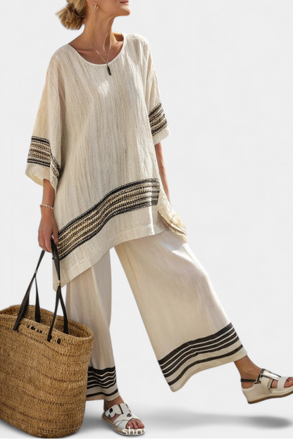 Grace | Boho Oversized Top and Wide Leg Pants 2-Piece Set