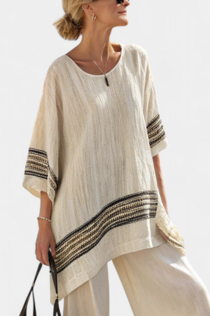 Grace | Boho Oversized Top and Wide Leg Pants 2-Piece Set