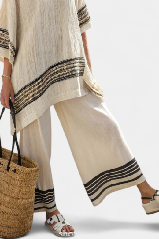 Grace | Boho Oversized Top and Wide Leg Pants 2-Piece Set