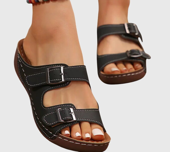 Grace | Orthopedic Wedge Mule Sandals