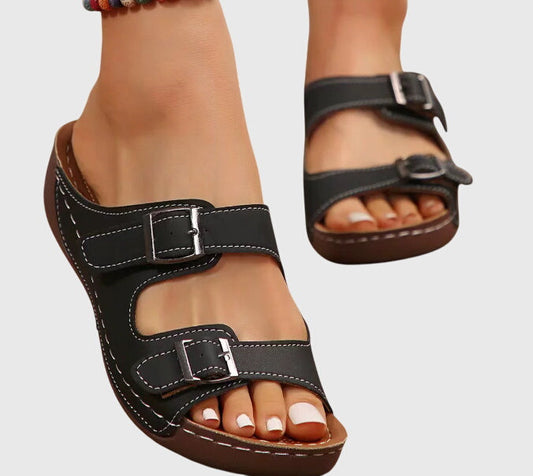 Grace | Orthopedic Wedge Mule Sandals