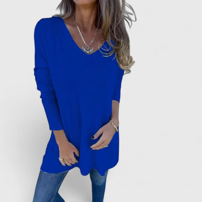 Grace | Oversized V-Neck Long Sleeve Top