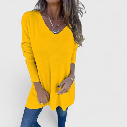 Grace | Oversized V-Neck Long Sleeve Top