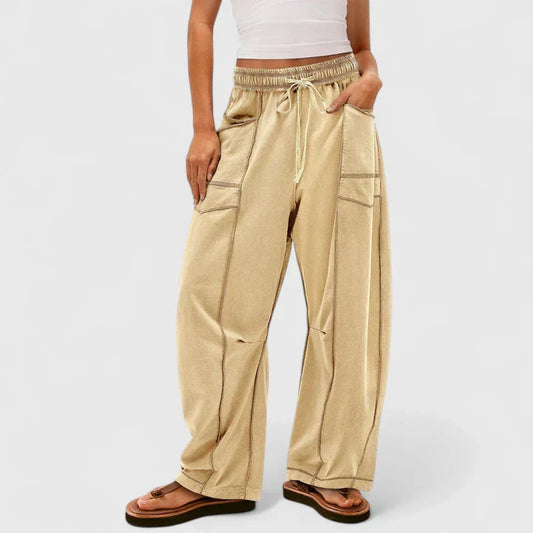 Hailey | Comfortable Stitch Baggy Wide Leg Pants