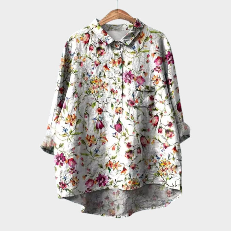 Hannah | Botanical Print Blouse