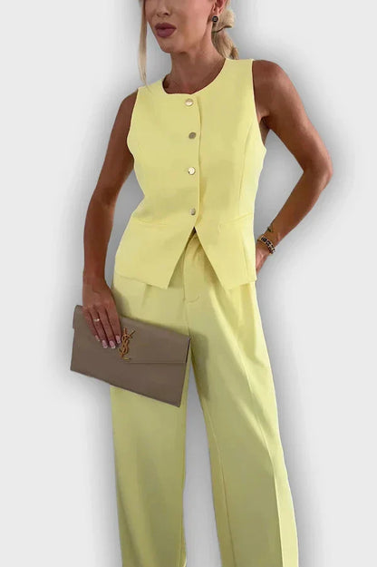 Hannah | Elegant Vest and Pants Coord Matching Set