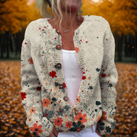 Hannah | Floral Print Knit Cardigan