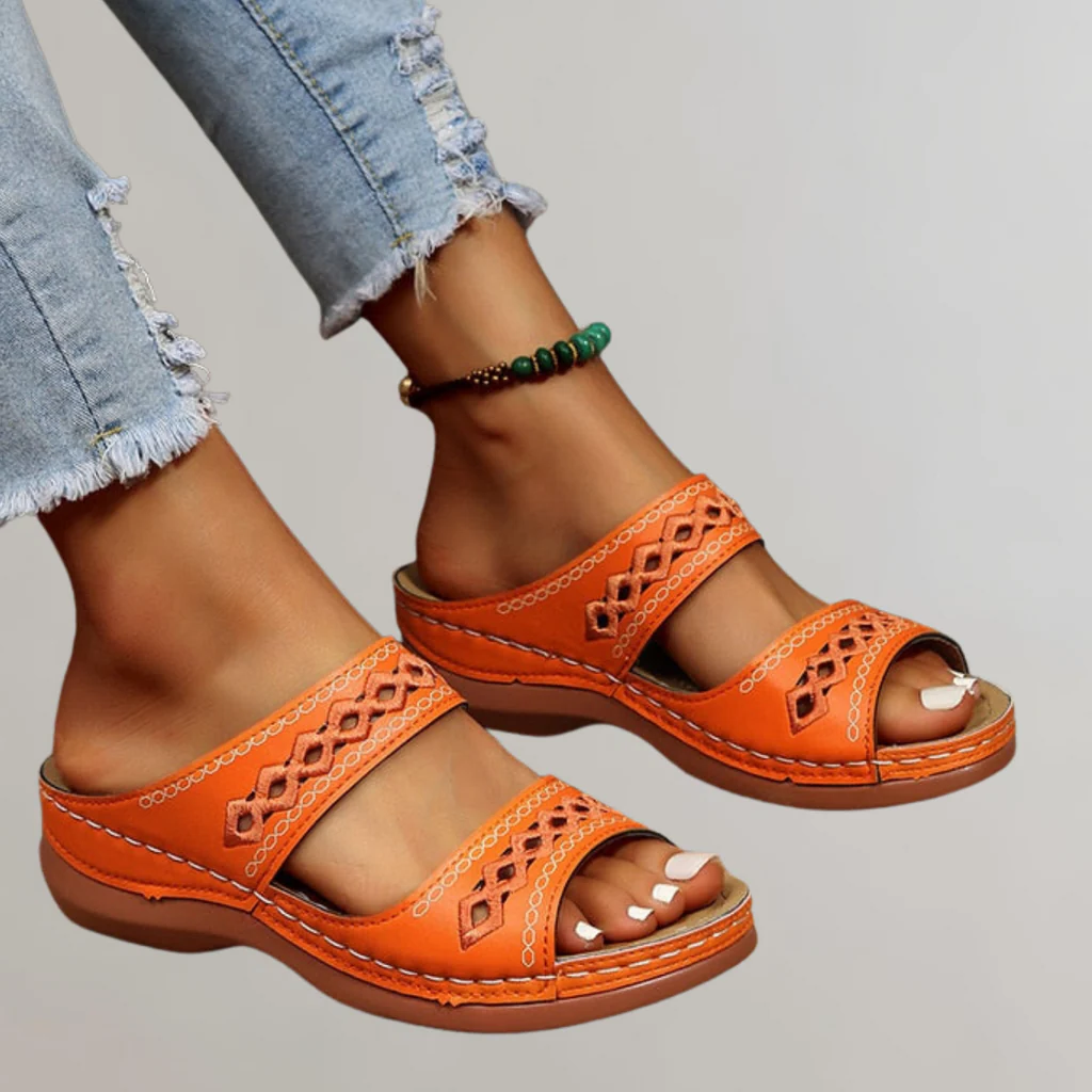 Hannah | Orthopedic Strap Wedge Sandals