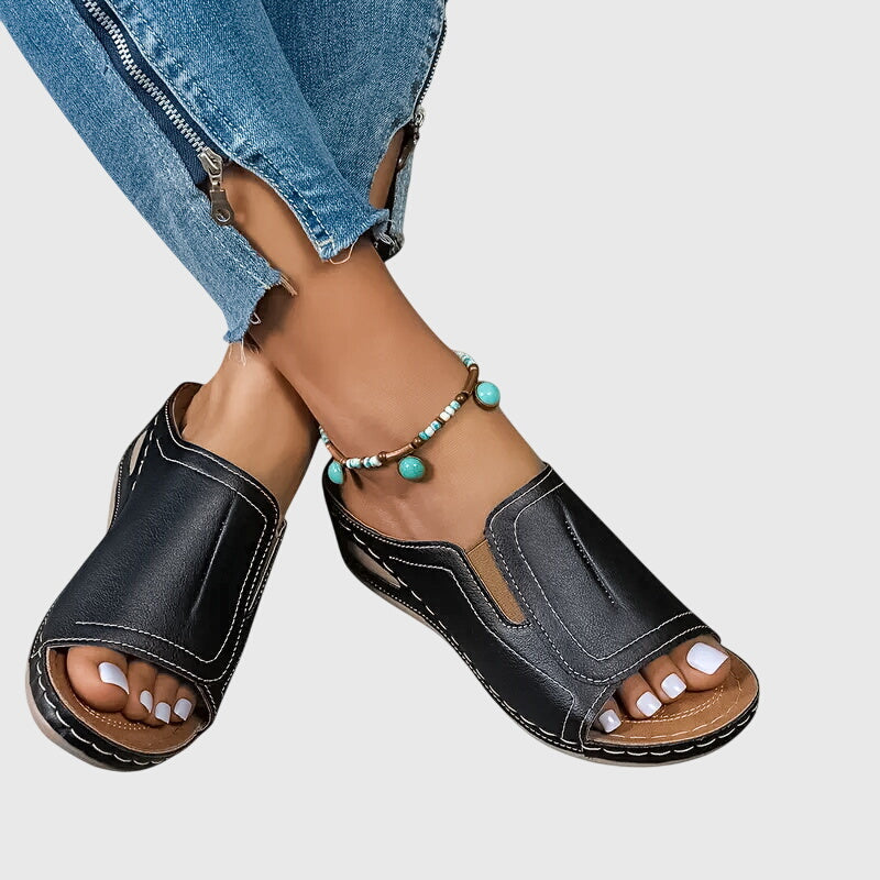 Isabella | Stylish Wedge Slide Sandals