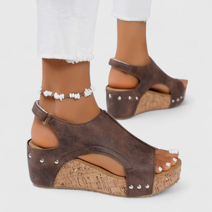 Isla | Orthopedic Cork Wedge Sandals