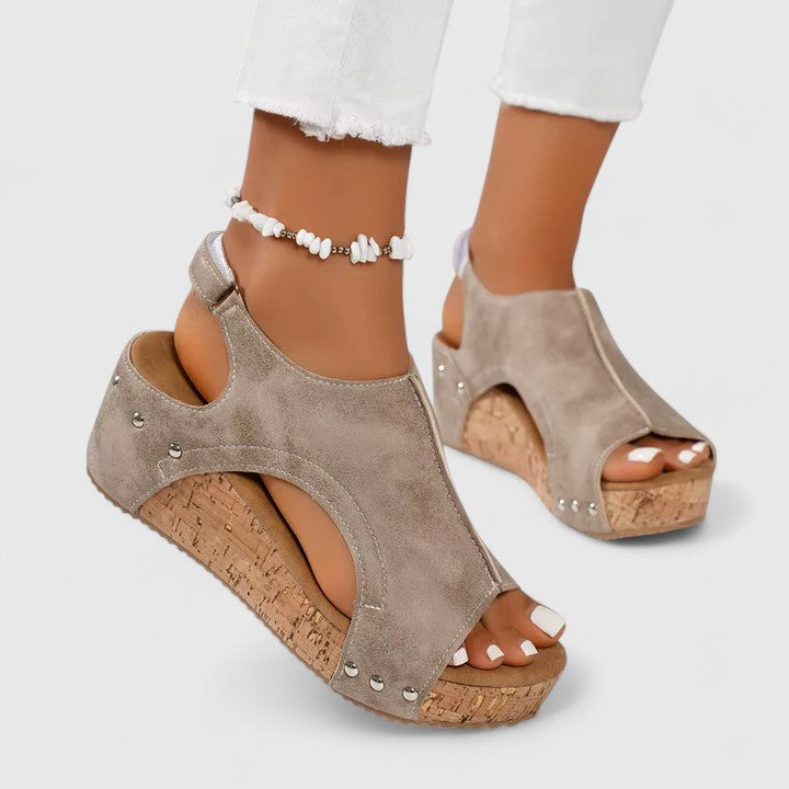 Isla | Orthopedic Cork Wedge Sandals
