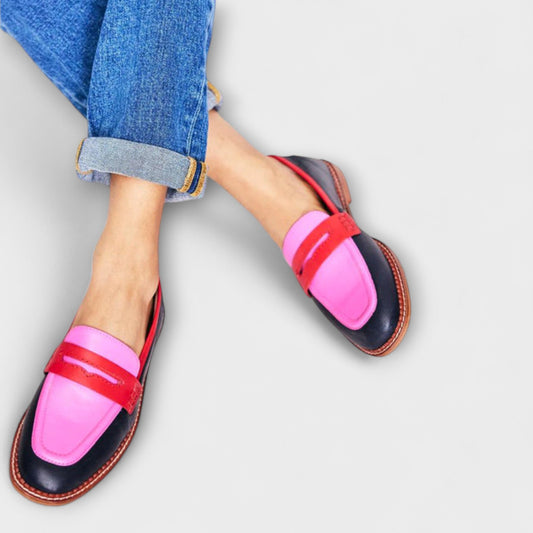 Izzy | Penny Loafers with Low Block Heel