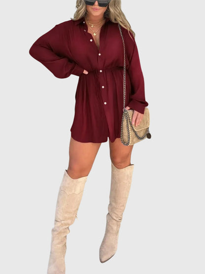 Jade | Button-Down Mini Romper Dress