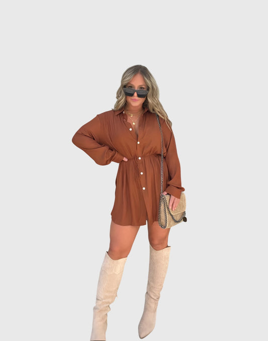Jade | Button-Down Mini Romper Dress