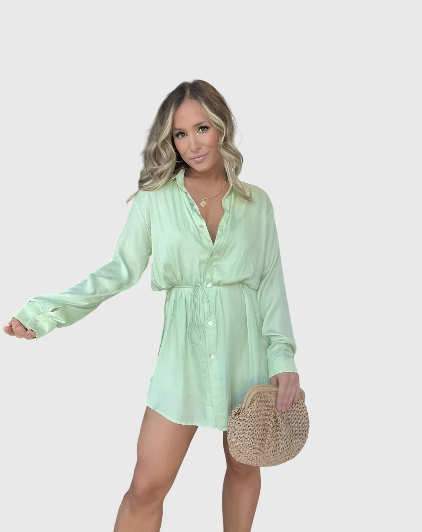 Jade | Button-Down Mini Romper Dress