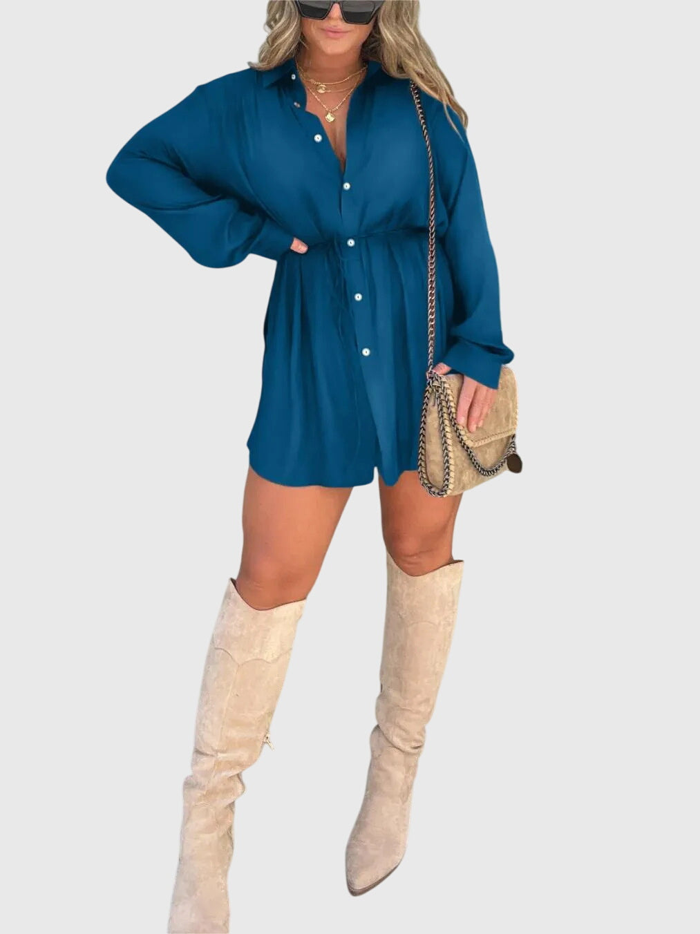 Jade | Button-Down Mini Romper Dress