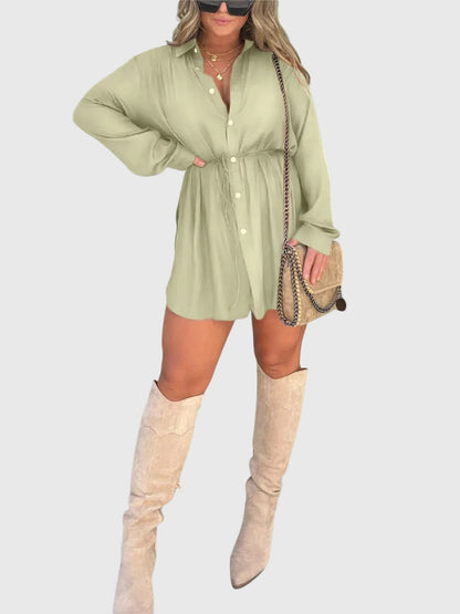 Jade | Button-Down Mini Romper Dress