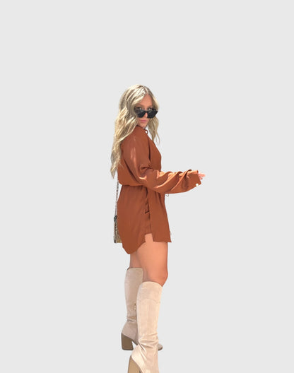 Jade | Button-Down Mini Romper Dress