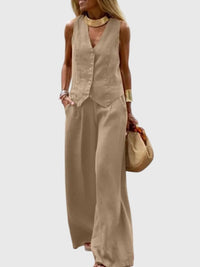 Jade | Casual Two Piece Vest and Pants Set