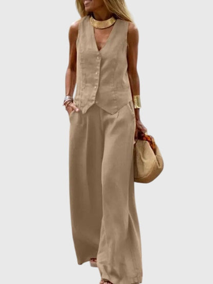 Jade | Casual Two Piece Vest and Pants Set