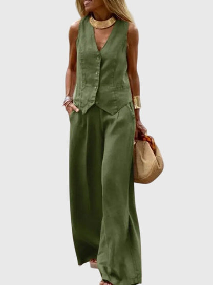 Jade | Casual Two Piece Vest and Pants Set