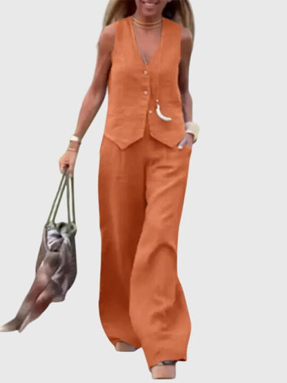 Jade | Casual Two Piece Vest and Pants Set