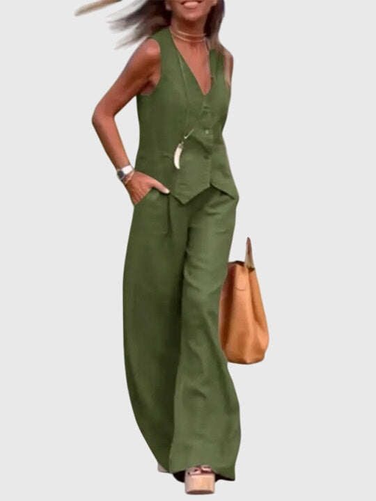 Jade | Casual Two Piece Vest and Pants Set