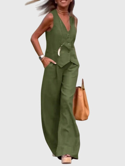 Jade | Casual Two Piece Vest and Pants Set