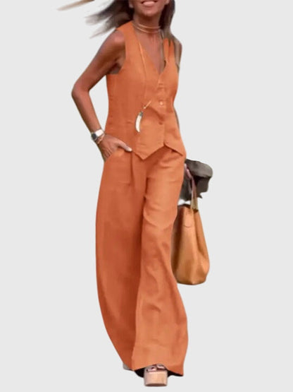 Jade | Casual Two Piece Vest and Pants Set