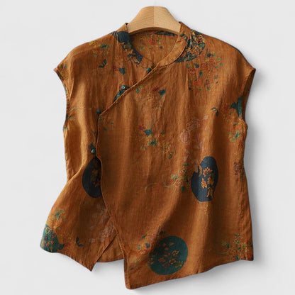 Jade | Floral Print Sleeveless Boho Top