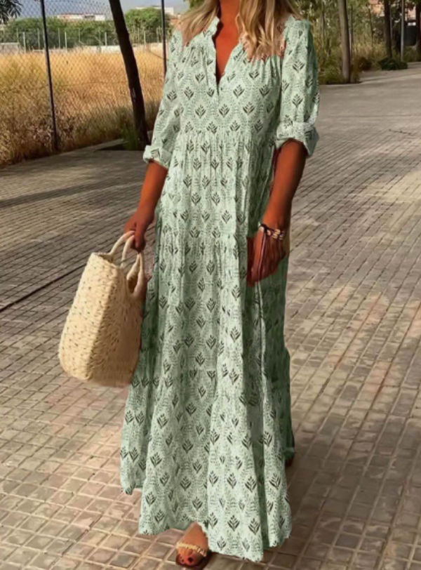 Jenna | Printed Tiered Boho Maxi Dress for Women