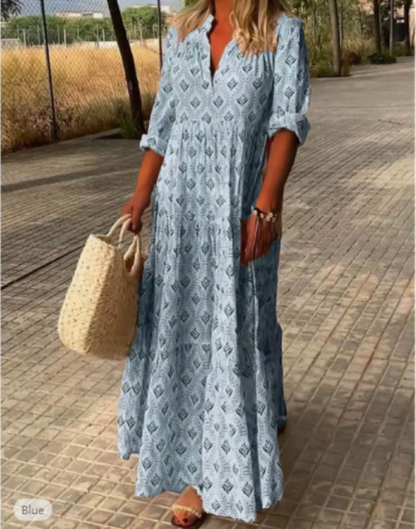 Jenna | Printed Tiered Boho Maxi Dress for Women