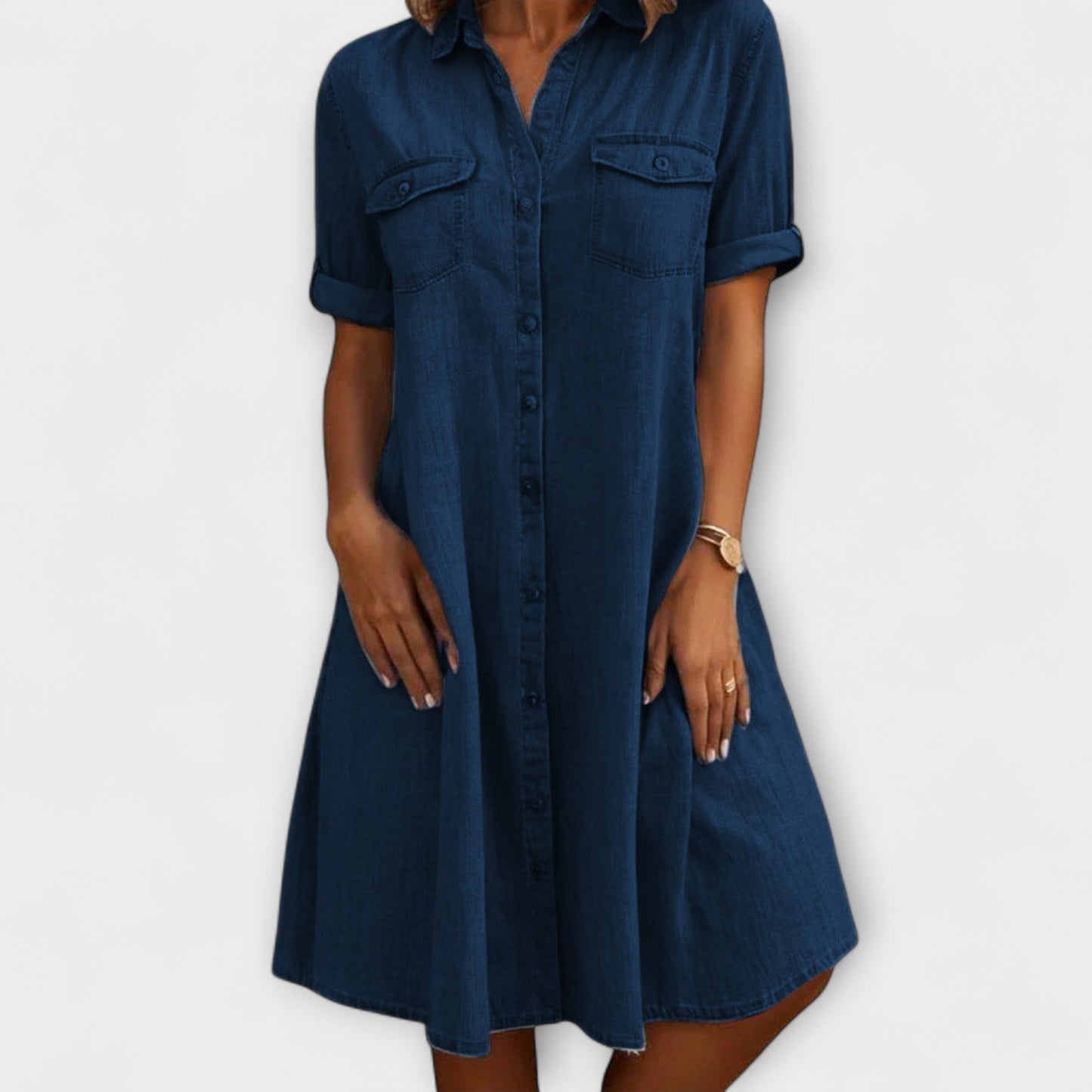 Kendall | Button-Down Denim Mini Dress