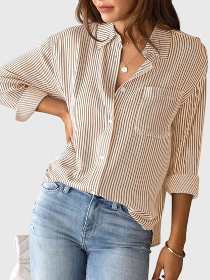 Kennedy | Striped Button Up Collared Shirt