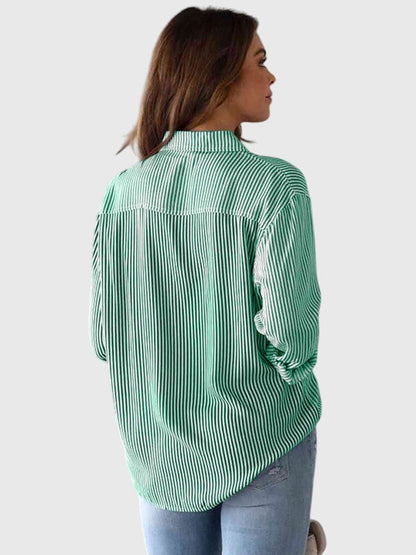 Kennedy | Striped Button Up Collared Shirt