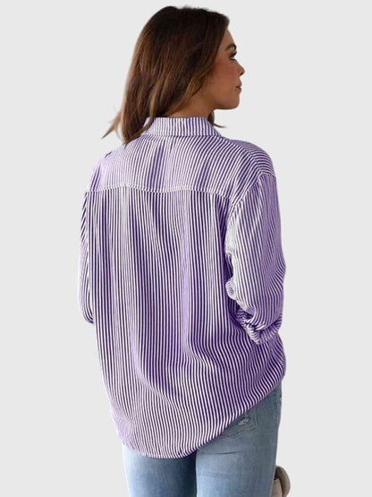 Kennedy | Striped Button Up Collared Shirt