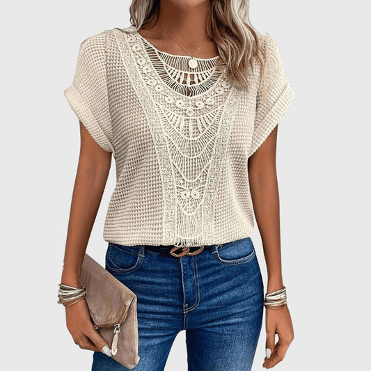Leah | Crochet Knit Boho Top