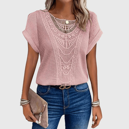 Leah | Crochet Knit Boho Top