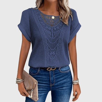 Leah | Crochet Knit Boho Top