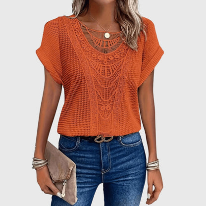 Leah | Crochet Knit Boho Top