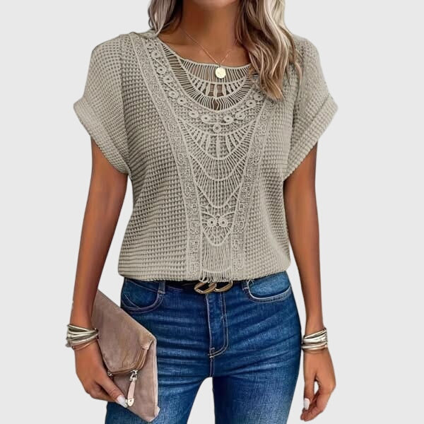 Leah | Crochet Knit Boho Top