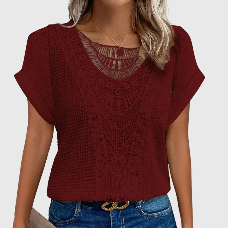 Leah | Crochet Knit Boho Top