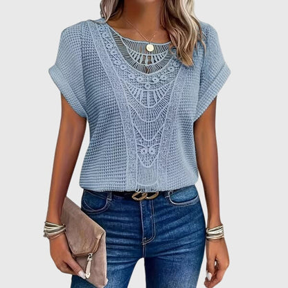 Leah | Crochet Knit Boho Top