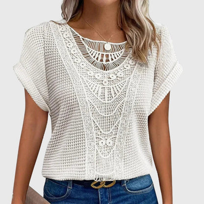 Leah | Crochet Knit Boho Top