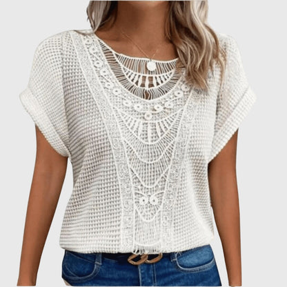 Leah | Crochet Knit Boho Top