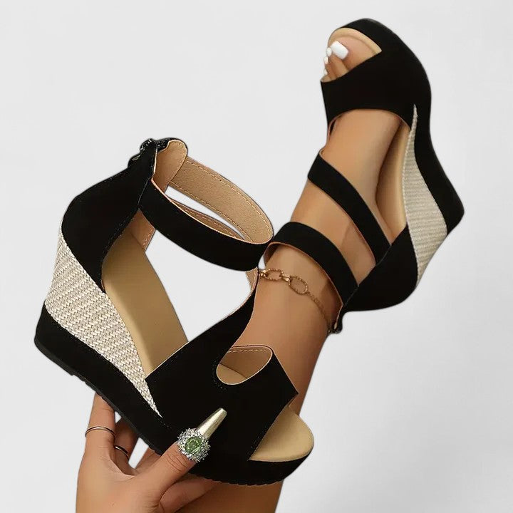 Leah | Orthopedic Woven Wedge Sandals