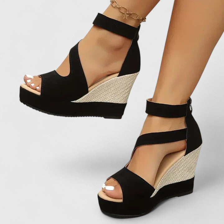 Leah | Orthopedic Woven Wedge Sandals
